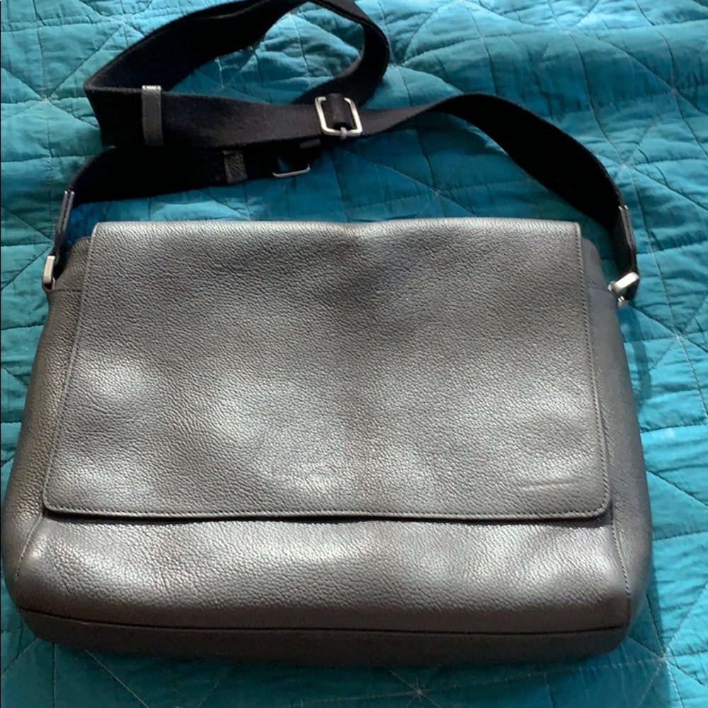 Gray leather Mulberry messenger bag / Maxwell 2016
